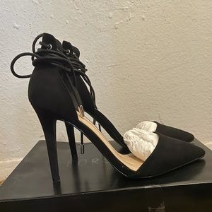 Forever 21 Black Heels Ankle Lace Up